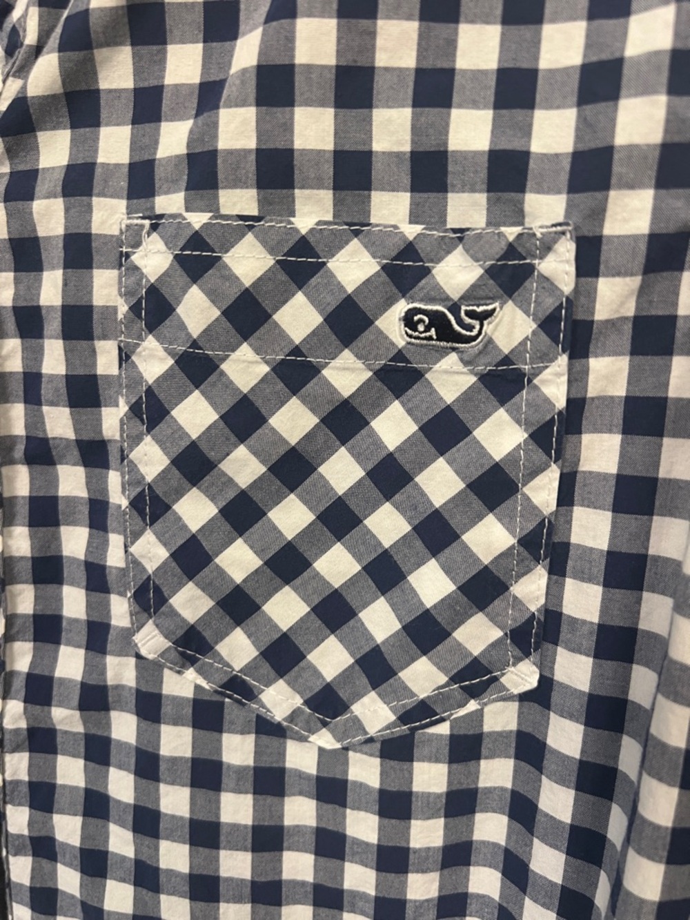 Vineyard Vines Navy and White Gingham Button-Down - Picture 3 of 7
